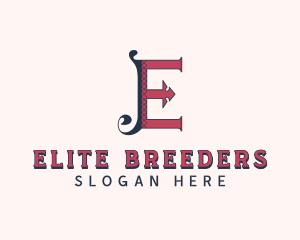 Stylish Tailoring Letter E logo design