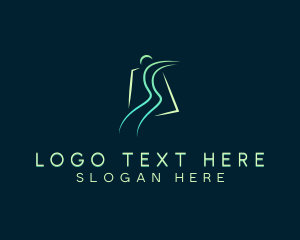Online Shop - Fitness Shopping Bag logo design