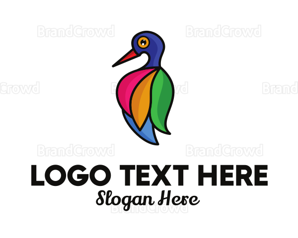 Colorful Bird Salon Feathers Logo