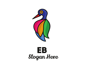 Colorful Bird Salon Feathers Logo