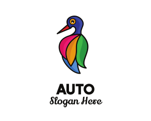 Colorful Bird Salon Feathers Logo