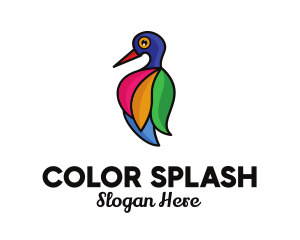 Colorful Bird Salon Feathers logo design