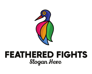 Colorful Bird Salon Feathers logo design