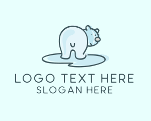 Playful - Polar Bear Cartoon logo design