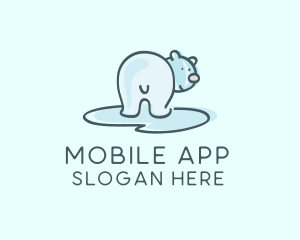 Cute - Polar Bear Cartoon logo design