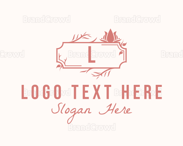 Decorative Flower Florist Badge Logo