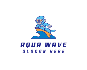 Surfer Monkey Wave logo design