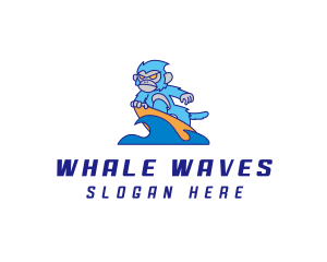 Surfer Monkey Wave logo design