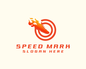 Runner Fire Shoe logo design