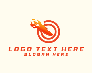 Speed - Runner Fire Shoe logo design