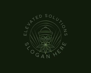 High - Marijuana Weed Guy logo design