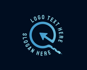 Internet - Pointer Arrow Letter Q logo design