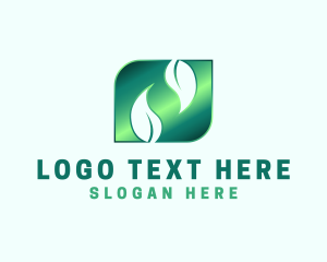 Glossy - Abstract Leaf Letter N logo design