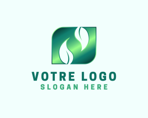 Abstract Leaf Letter N Logo