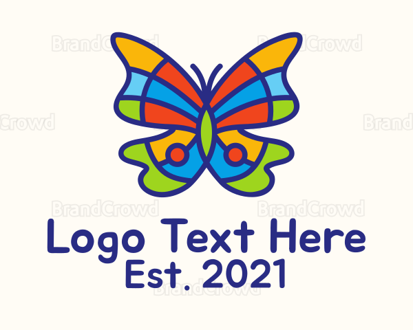 Colorful Symmetrical Butterfly Logo