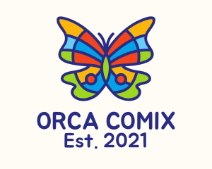 Butterfly Garden - Colorful Symmetrical Butterfly logo design