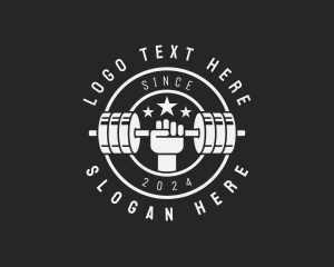 Workout - Dumbbell Bodybuilder Gym logo design