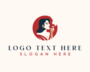 Lady - Smoking Female Seductive logo design