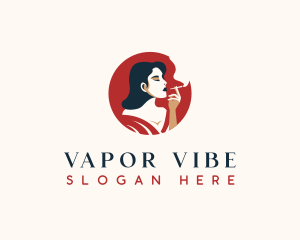 Smoking Female Seductive logo design