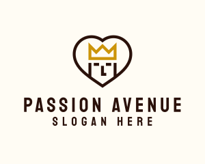 Passion - Royalty Crown Heart logo design