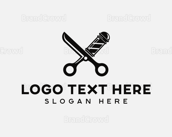 Barbershop Haircut Shears Logo