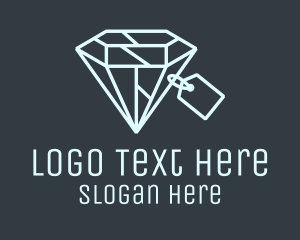 Jewelry Shop - Geometric Diamond Price Tag logo design