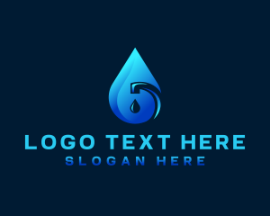 Hydro - Water Faucet Droplet logo design