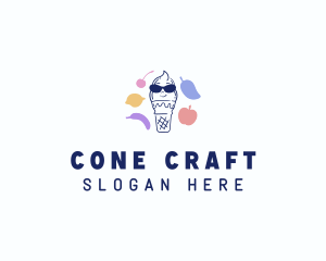 Ice Cream Fruit  Flavor logo design