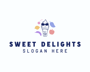 Ice Cream Fruit  Flavor logo design