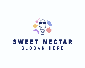 Ice Cream Fruit  Flavor logo design