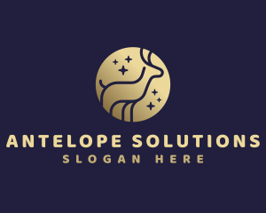 Golden Deer Animal logo design