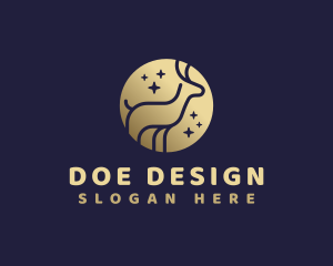 Golden Deer Animal logo design