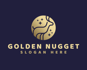 Golden Deer Animal logo design