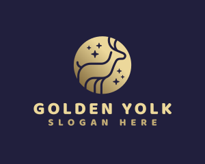 Golden Deer Animal logo design