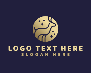 Round - Golden Deer Animal logo design
