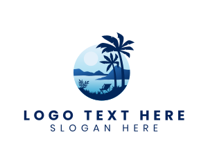 Resort - Island Palm Tree Resort logo design