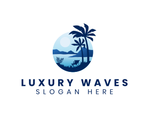 Island Palm Tree Resort logo design