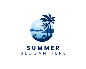 Island Palm Tree Resort logo design