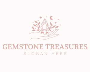 Hand Gemstone Jewelry logo design