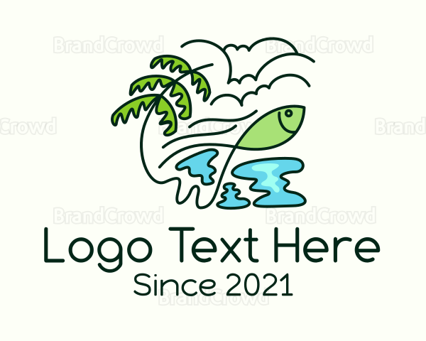 Tropical Fish Fishing Logo