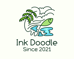 Tropical Fish Fishing logo design