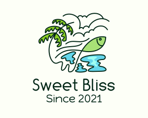 Resort - Tropical Fish Fishing logo design