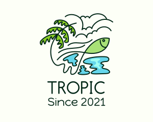 Tropical Fish Fishing logo design