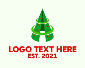 Tree - Cone Christmas Tree logo design