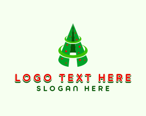 Tree - Cone Christmas Tree logo design
