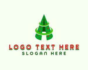 Xmas - Cone Christmas Tree logo design