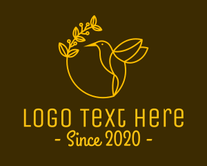 Yellow Hummingbird Spa logo design