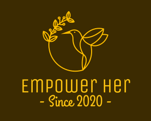 Feminist - Yellow Hummingbird Spa logo design