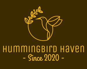 Yellow Hummingbird Spa logo design