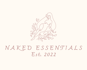 Naked Woman Body Wellness  logo design